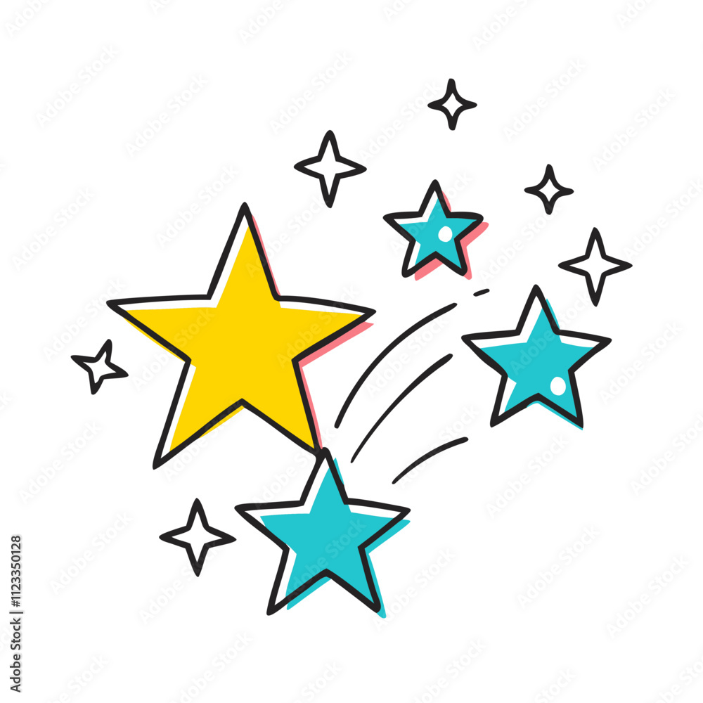 Obraz premium new year s stars vector icon, new year vector illustration - simple illustration of new year s stars, symbolizing holiday celebrations and festive spirit, new year flat illustration 
