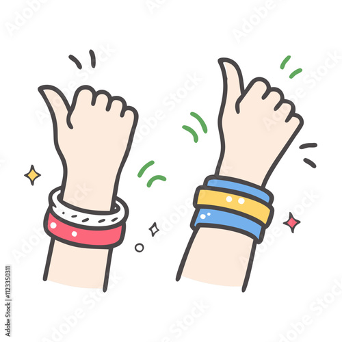 party wristbands vector icon, new year vector illustration - simple illustration of party wristbands, symbolizing holiday celebrations and festive spirit, new year flat illustration 
