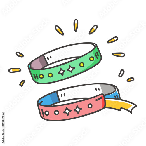 party wristbands vector icon, new year vector illustration - simple illustration of party wristbands, symbolizing holiday celebrations and festive spirit, new year flat illustration 