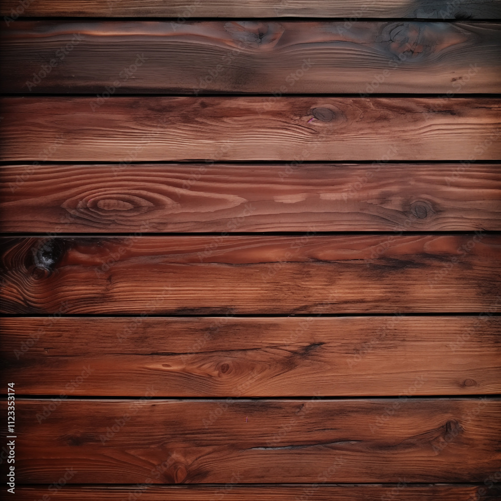 Obraz premium Dark Brown Wood Texture Horizontal Plank Background