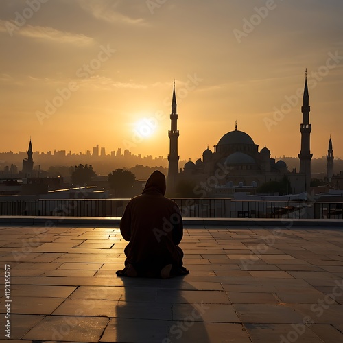 mosque at sunset