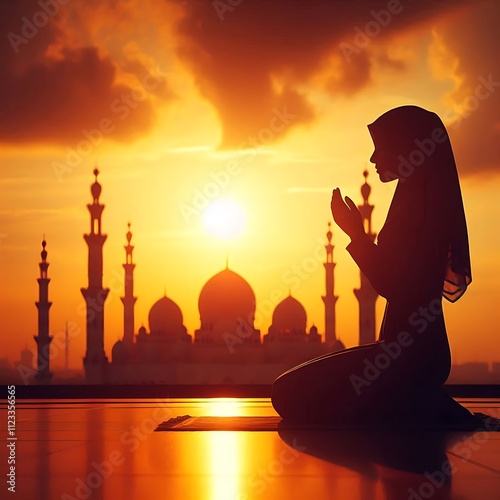 silhouette of a person in a mosque