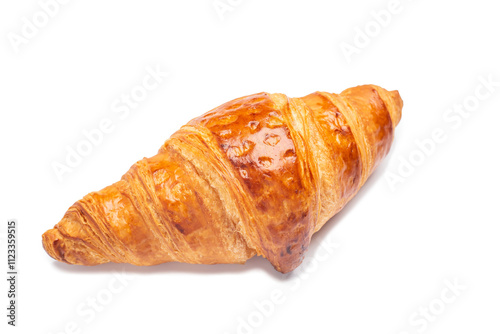 Delicious fresh croissant isolated on white background