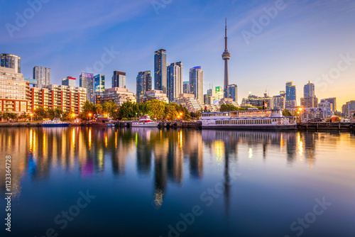 Photography Toronto, Ontario, Canada Cityscape on Lake Ontario at Twilight