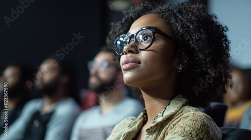 Film enthusiasts review cinematic masterpieces during group discussions, exploring themes, direction, and cultural impact. photo