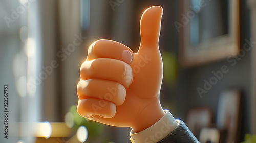 3D Cartoon Thumbs Up Illustration