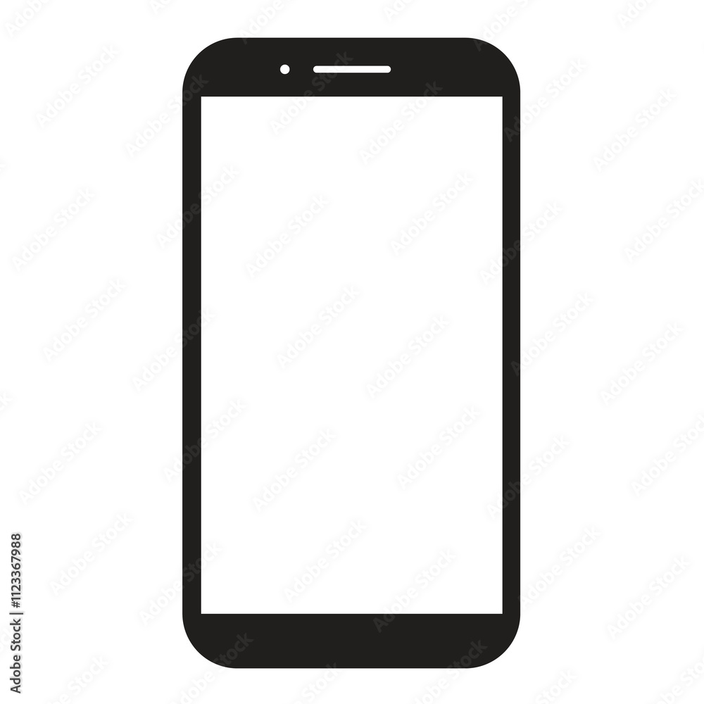 smartphone with blank white screen isolated on white background. vector illustration smartphone with blank white screen isolated on white background. vector illustration