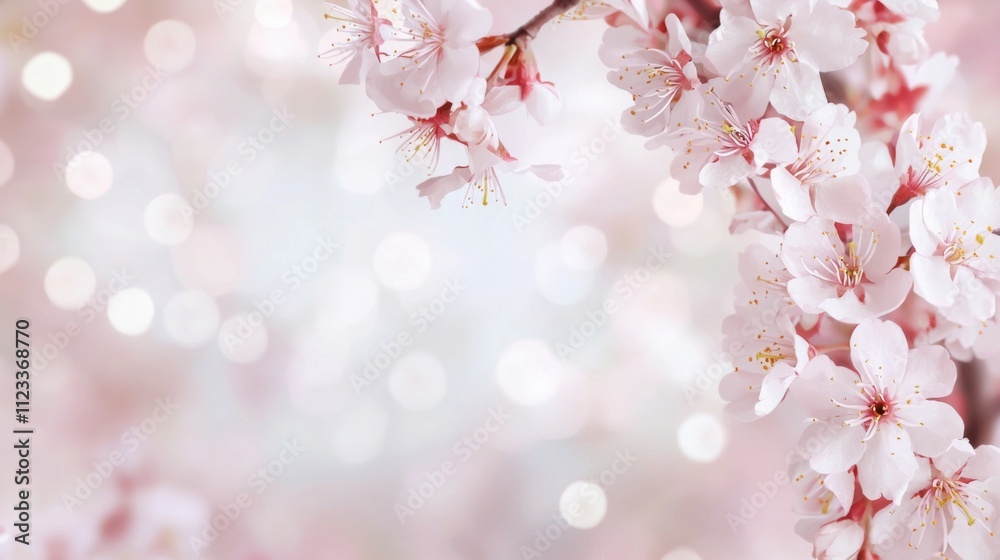 Naklejka premium Sakura Blossom Frame, vibrant watercolor pattern showcasing delicate cherry blossoms in soft focus, enhancing the beauty of spring's fleeting moments.