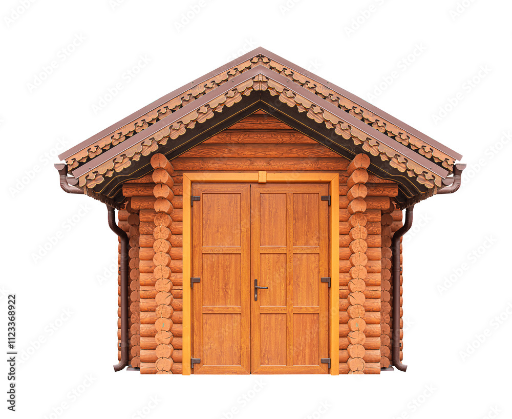 Log house isolated on white background.