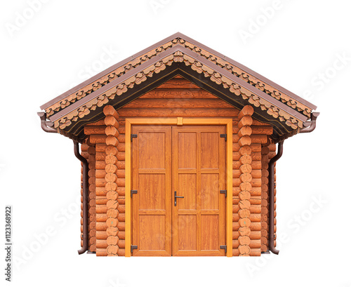 Log house isolated on white background.