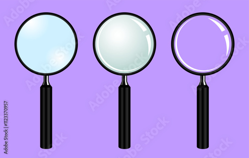 magnifying glasses realistic vector design. 