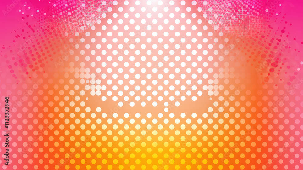 abstract halftone background pink and orange
