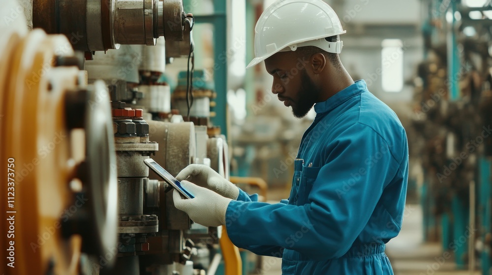 Industrial Worker Using Technology for Maintenance Industrial Worker Using Technology for Maintenance