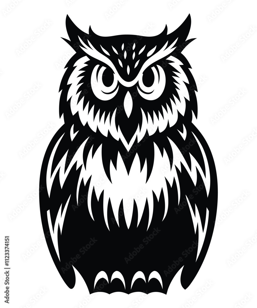 Fototapeta premium Owl vector silhouette