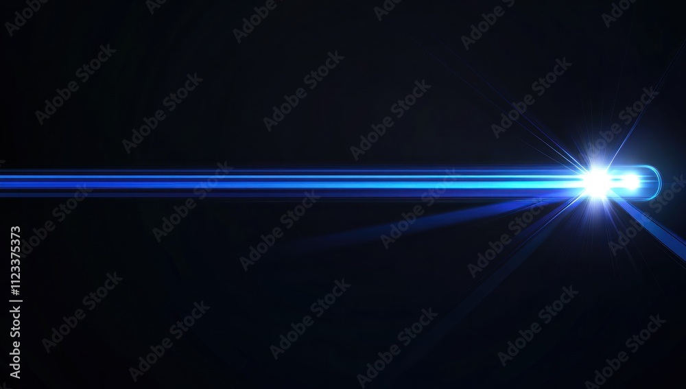 Fototapeta premium Luminous Blue Streak: A Celestial Light Beam Across the Dark Void