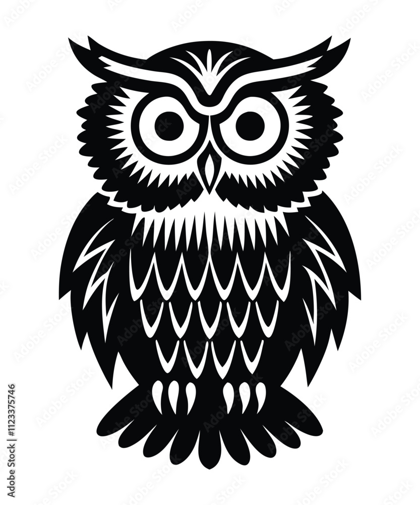 Obraz premium Owl vector silhouette