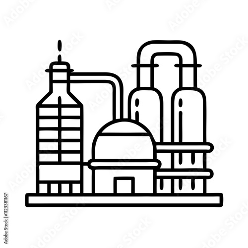 Black icon of a petrochemical plant