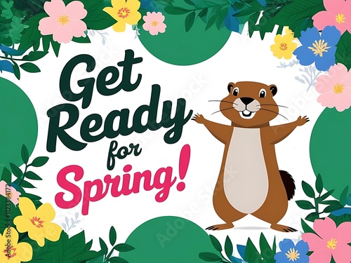 Get Ready for Spring A Happy Groundhog Welcomes Warmer Weather