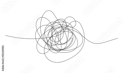 Hand drawn scribble sketch circle object. Tangled grungy round scribble. isolated on white background.