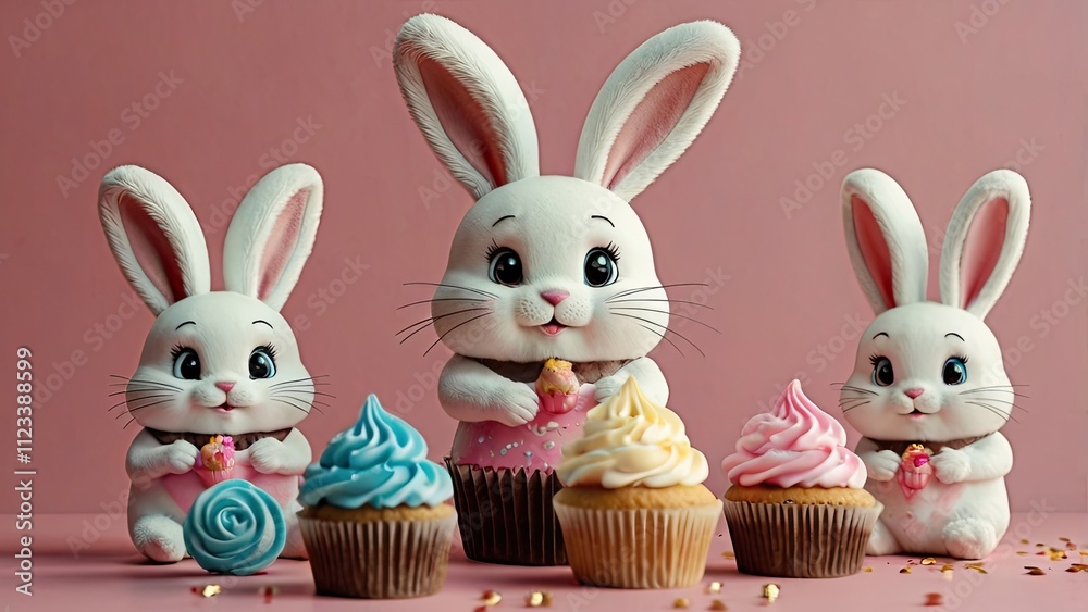 Obraz premium easter bunny and eggs