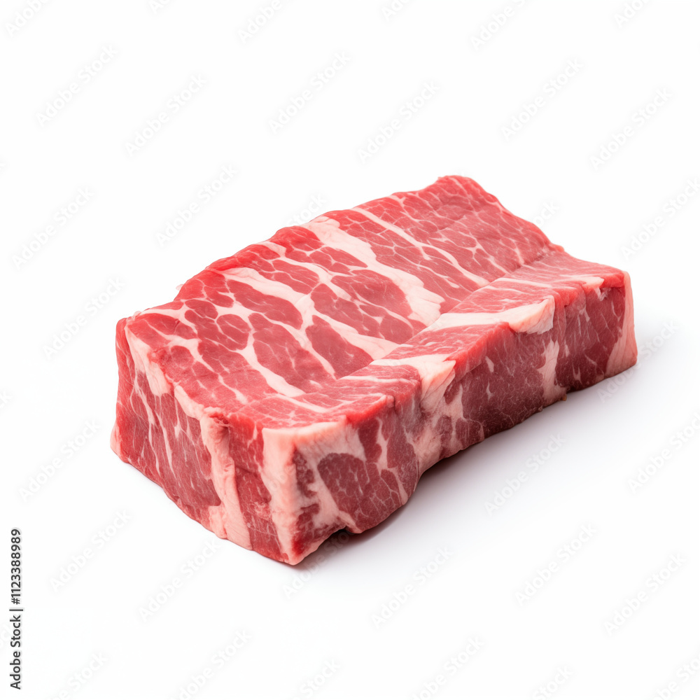 Fototapeta premium Raw Beef Short Ribs Uncooked Meat Butcher Shop Food Photography