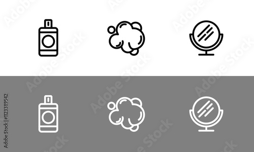 Bathroom symbol set - flat bathroom symbols.