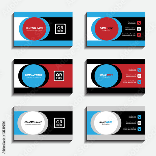 Business Card Vector Art,
Abstract modern black & white business card template
Blue and red modern business card
