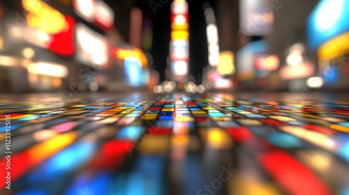 Wallpaper Mural Vibrant Cityscape at Night: A Mosaic of Lights and Colors Torontodigital.ca