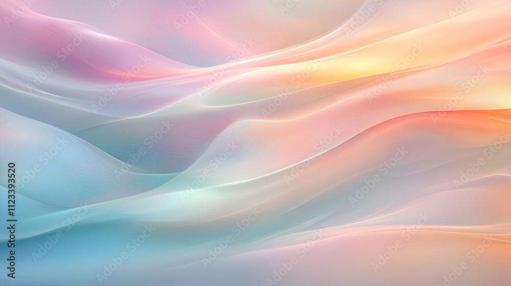 Fototapeta premium Dreamy Pastel Gradient with Soft Pink, Peach, and Blue Shades