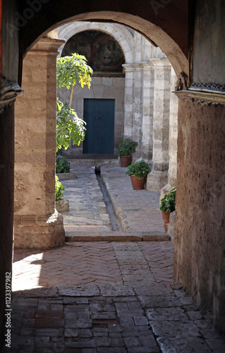 View through an archway towards a cloister, Monasterio de Santa Catalina Arequipa Peru
 photo