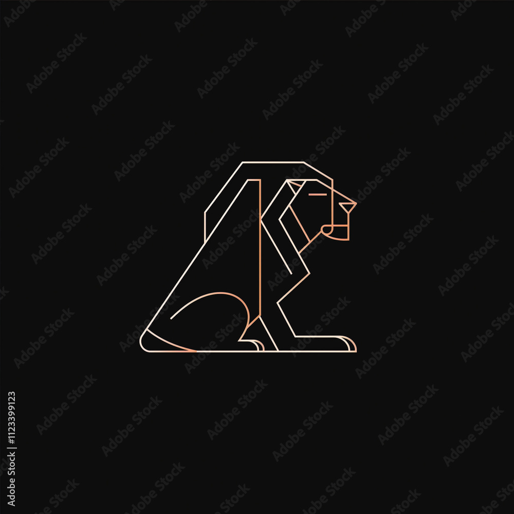 Geometric Lion Line Art Elegant Minimalist Design Geometric Lion Line Art Elegant Minimalist Design