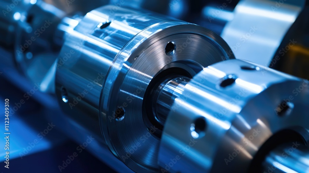 Fototapeta premium Close-Up of Precision Engine Component with Shiny Metal Surface