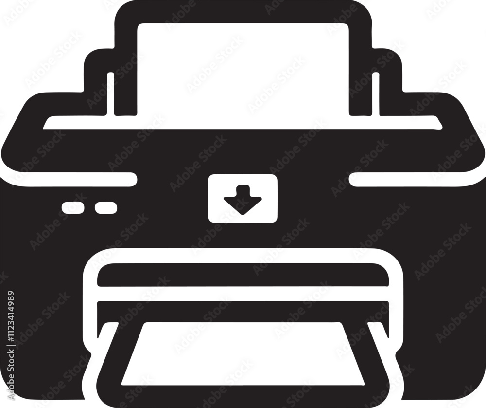 High-Quality Printer Silhouette Vector Image High-Quality Printer Silhouette Vector Image