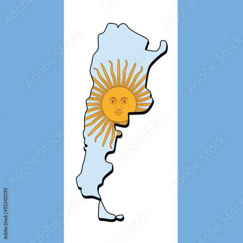 Vector Argentina flag or map banner Argentina flag white background Vector illustration design Argentina independence day banner design 