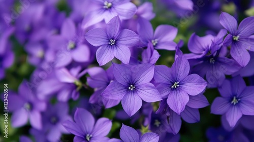 Vibrant Purple Flowers Blooming in a Lush Green Setting