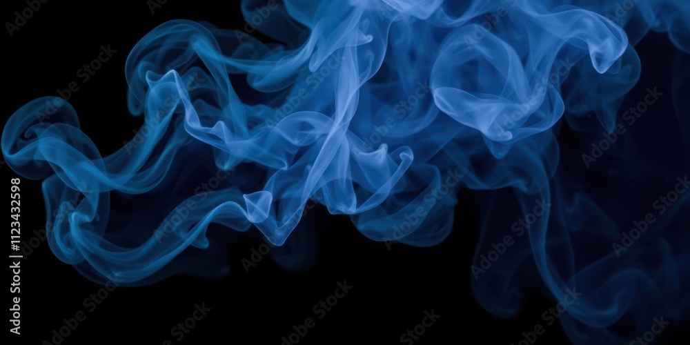 Fototapeta premium Abstract smoke billowing against a black background, air, transformation, background
