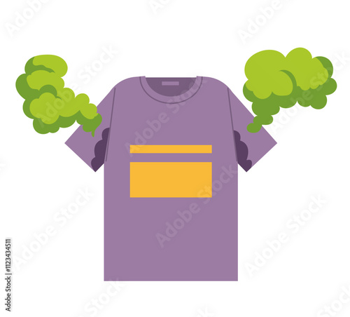 Armpit odor cloth. Flat lined thin isolated icon set