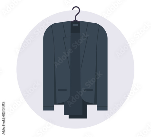 Business suit on hanger isolated concept