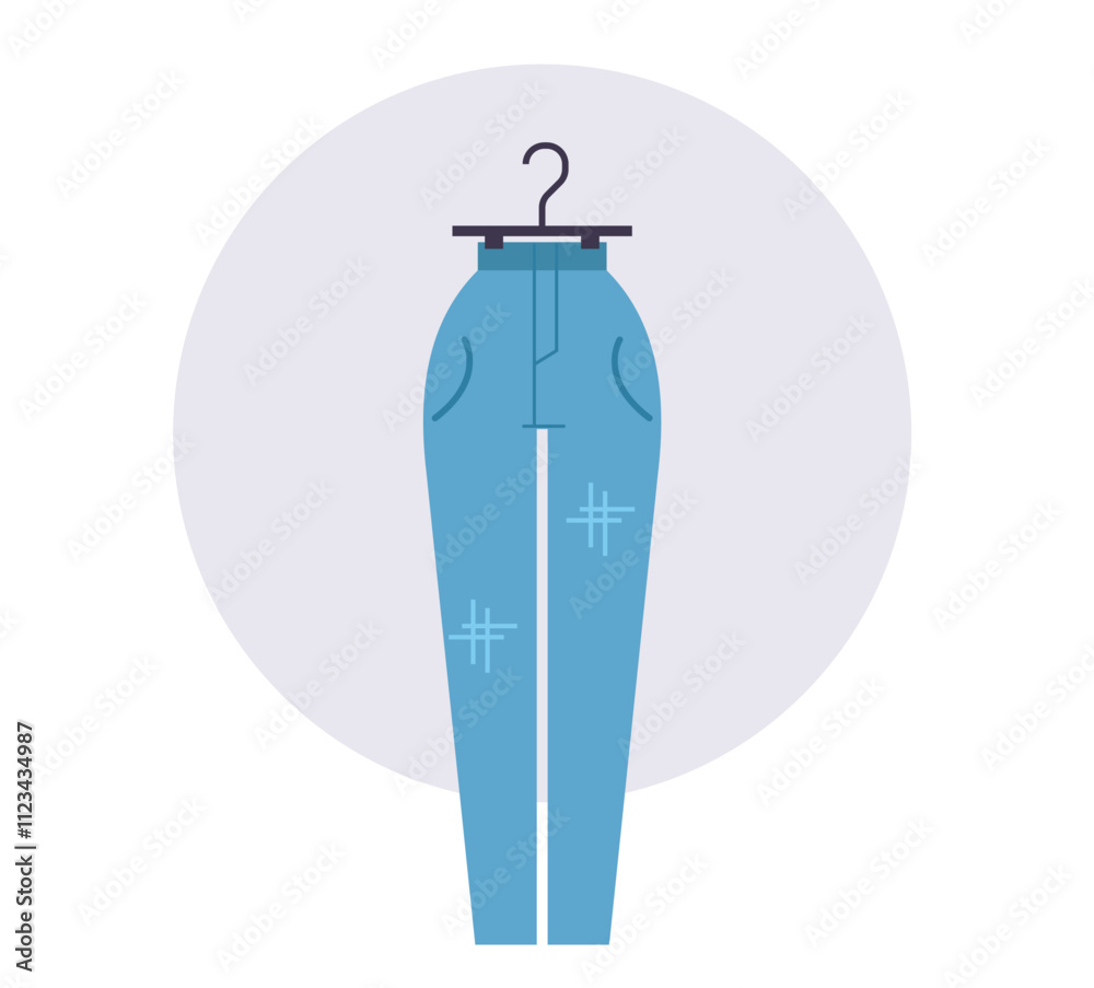 Jeans isolated concept. Vector flat graphic design illustration Jeans isolated concept. Vector flat graphic design illustration