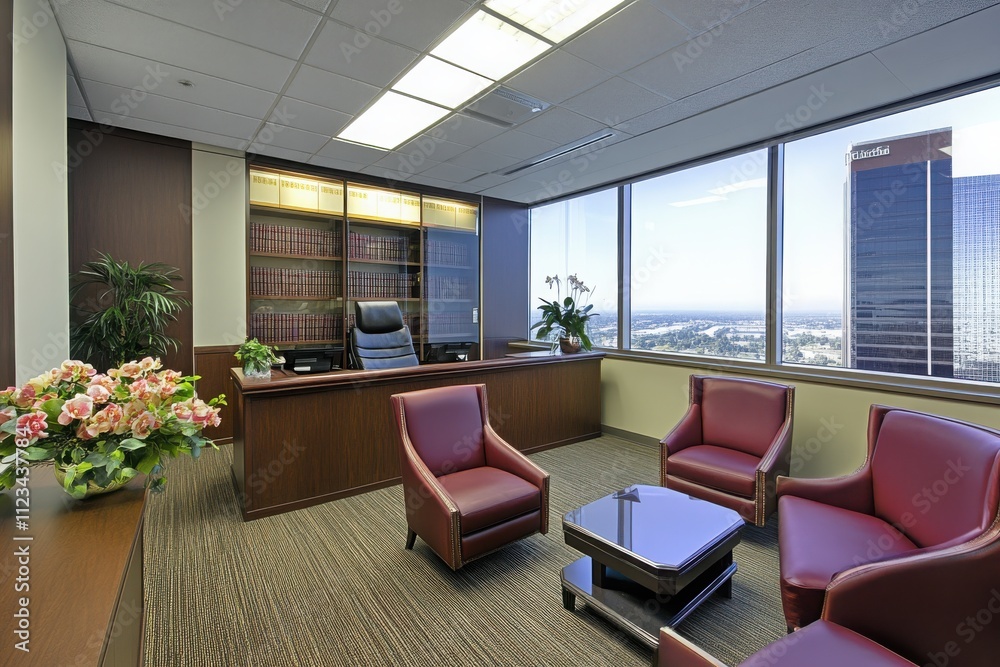 Elegant Office with Legal Books and Modern Design Elegant Office with Legal Books and Modern Design