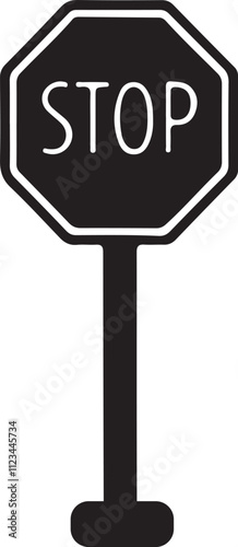 Traffic stops sign silhouette design