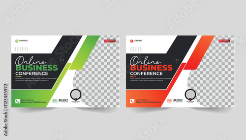 Modern Corporate Business Conference Flyer Template. Professional A4 Brochure Design Layout, Horizontal Business Conference brochure flyer design layout template