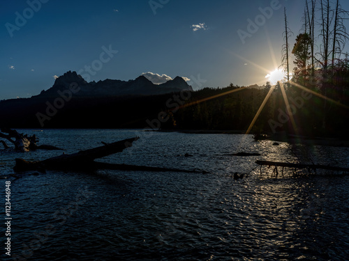 Sunset over Redfish Lake Idaho