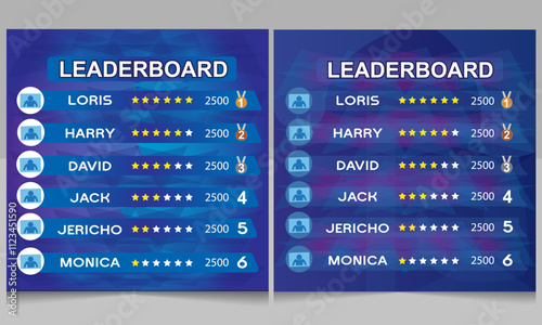 creative blue game leaderboard with abstract background vector