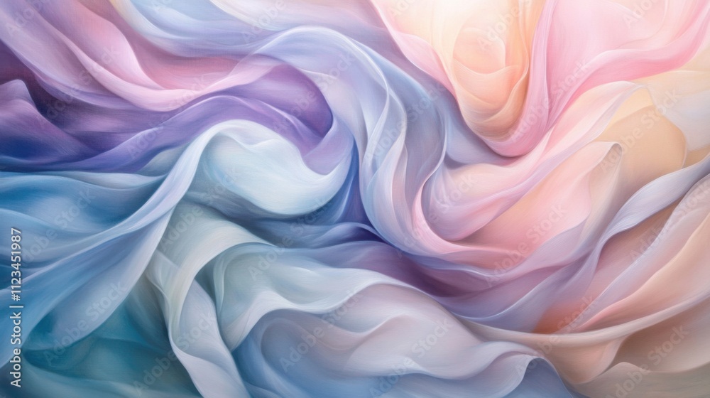 Obraz premium Ethereal pastel swirl in soft colors
