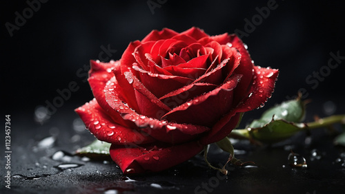 An abstract swirling rose with endlessly spiraling petals, blending seamlessly into a vibrant vortex of colors, creating a hypnotic effect