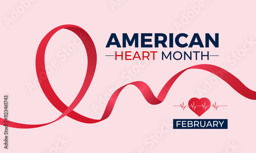 American Heart Month  is observed every year in february Medical healthcare concept. Health, holiday , Design for cards, prints, social media, poster, flyer and background design template.