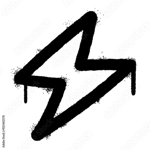 black and white Spray-Painted Graffiti electric icon isolated on white background, vector 