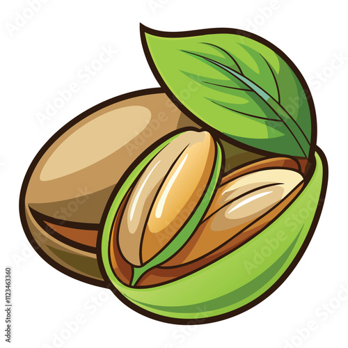 pistachio nut clipart vector art and illustration