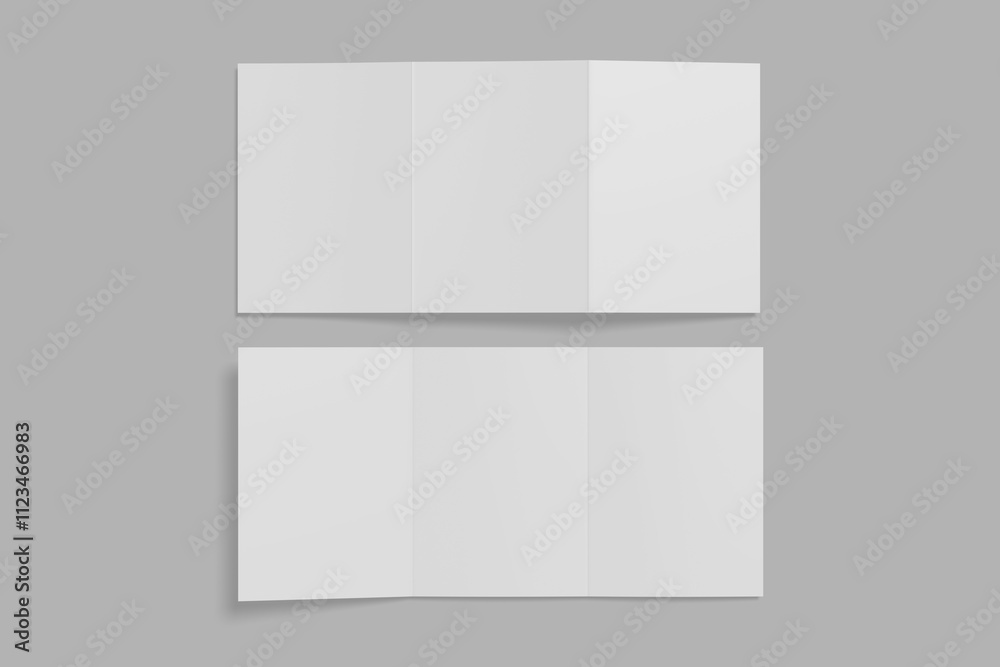 A5 trifold Brochure 3D illustration for mockup A5 trifold Brochure 3D illustration for mockup